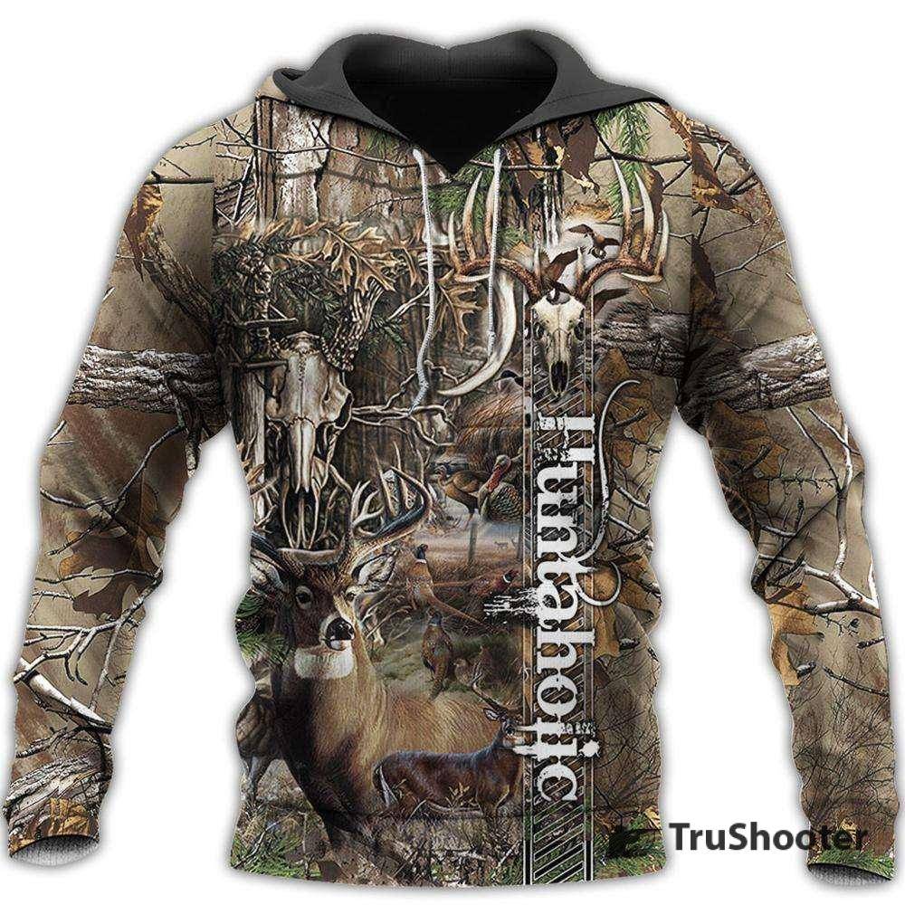 3D Printed Camo Huntaholic Hoodie Sweatshirt - TruShooter